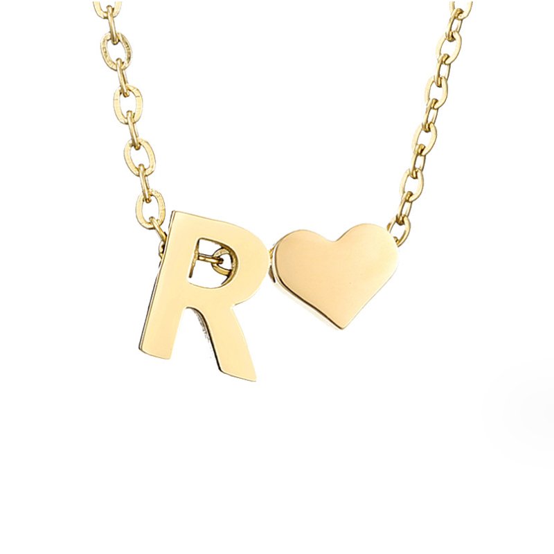 Original Heart & Letter Gold Necklace