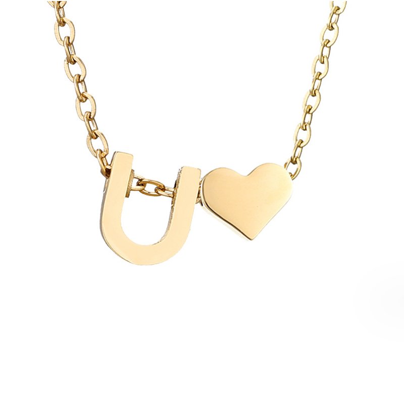 Original Heart & Letter Gold Necklace