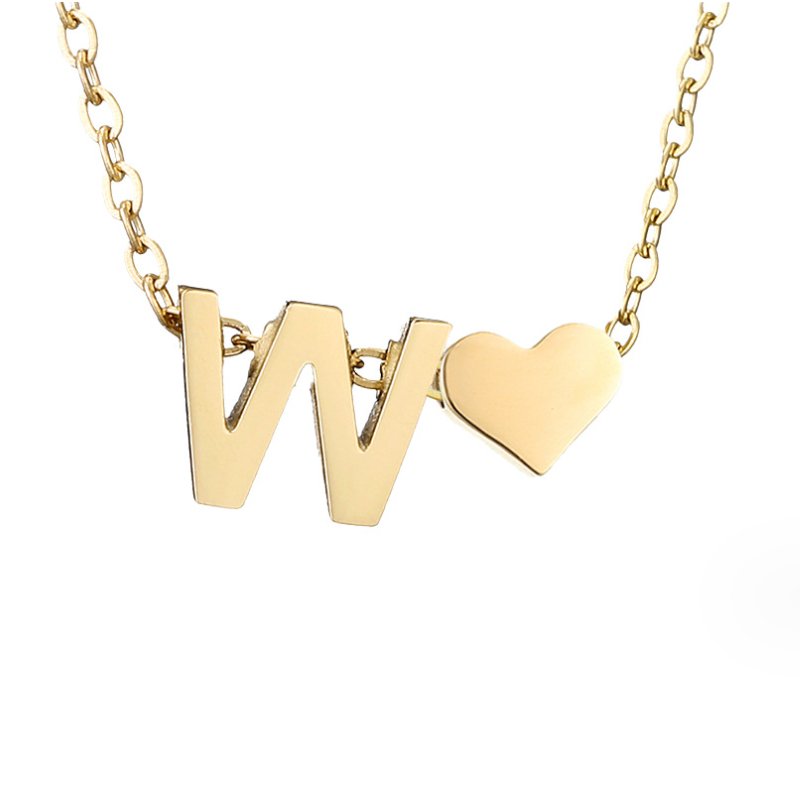Original Heart & Letter Gold Necklace