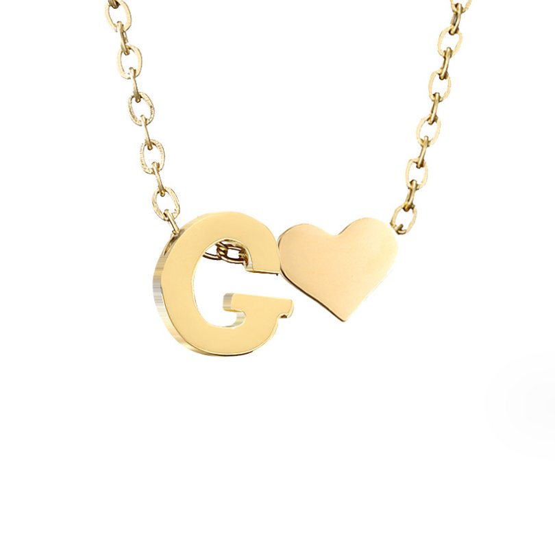 Original Heart & Letter Gold Necklace