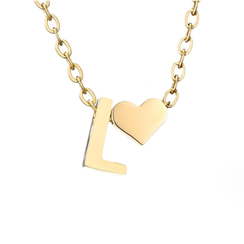 Original Heart & Letter Gold Necklace