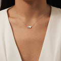 Love & Initial Silver Necklace