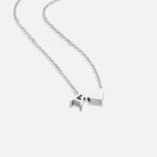 Love & Initial Silver Necklace