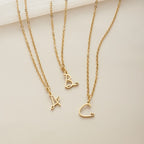 Gold Letter Heart Necklace