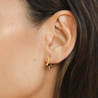 Gold Estrella Hoop Earrings