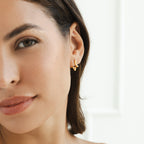 Gold Estrella Hoop Earrings