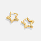 Gold Estrella Hoop Earrings