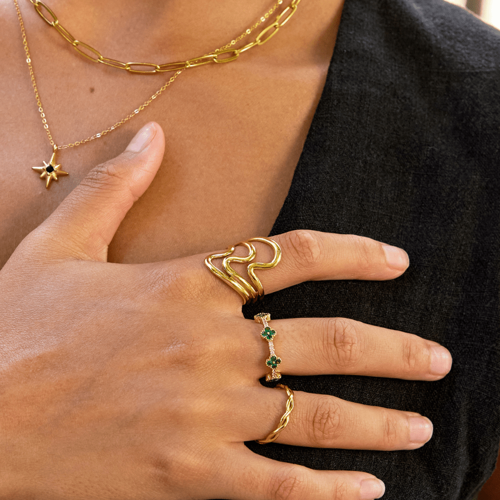 Golden ocean Wrap Ring