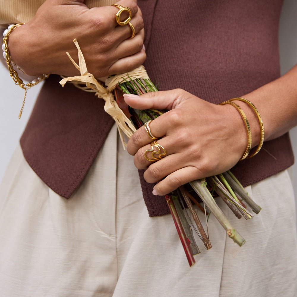 Golden ocean Wrap Ring