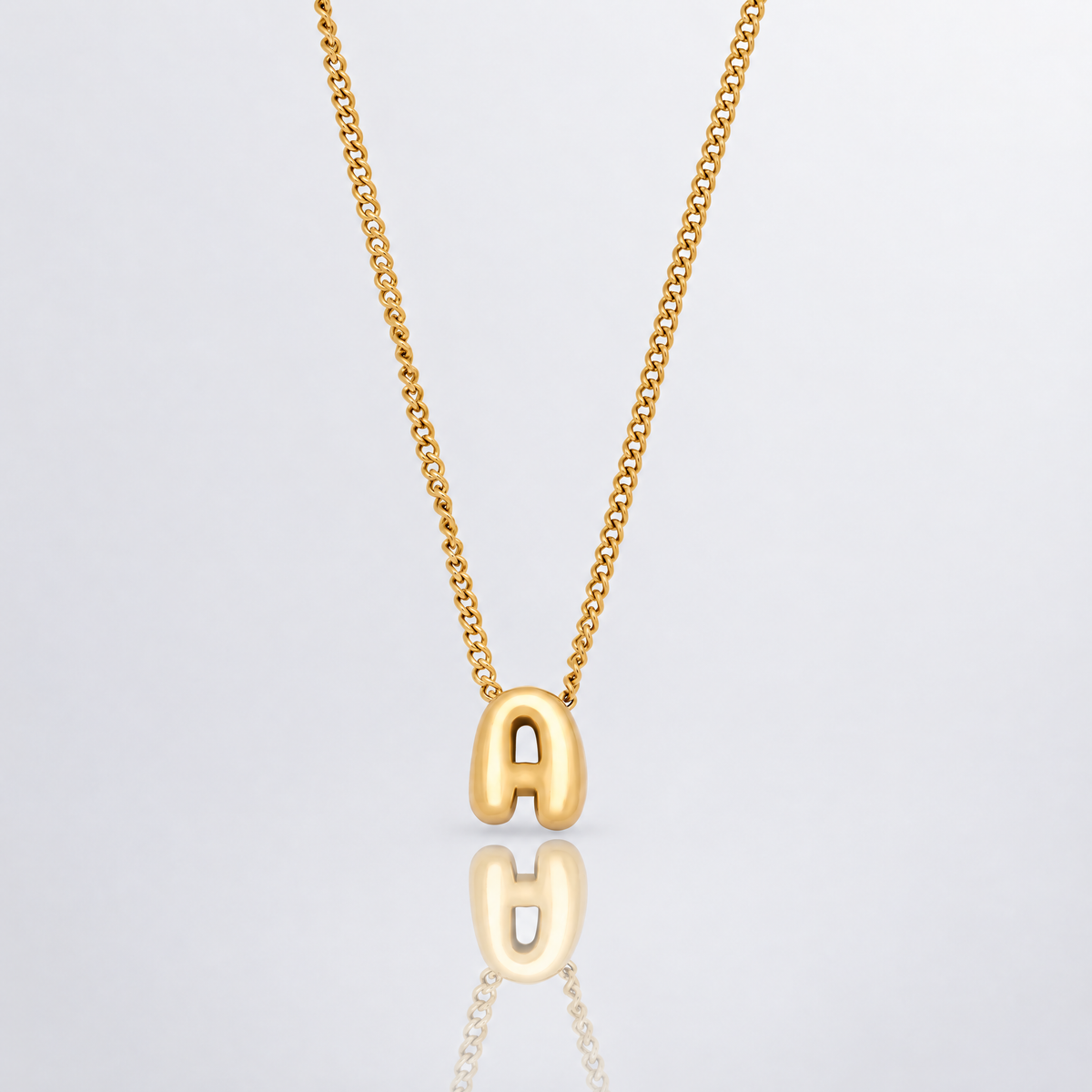Bubble Initial Charm Necklace