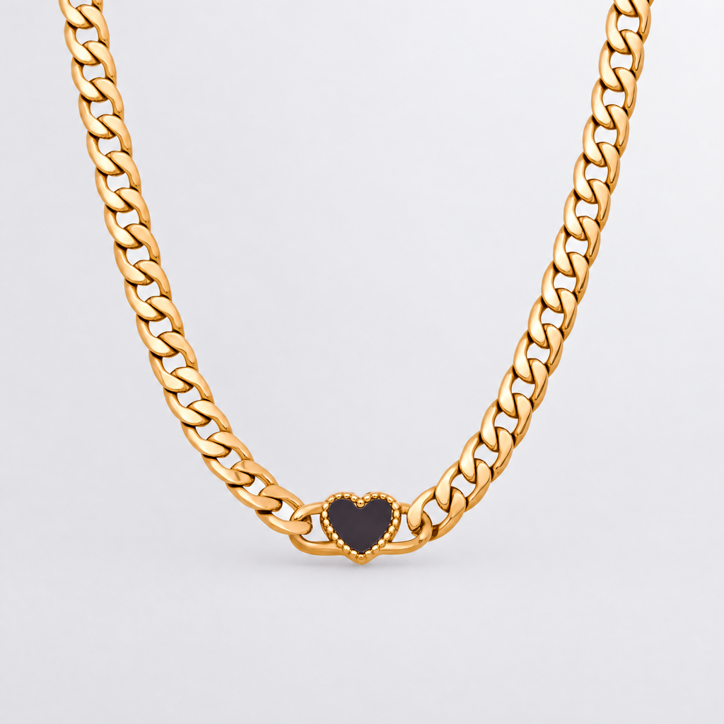 Ember Heart Curb Chain Necklace