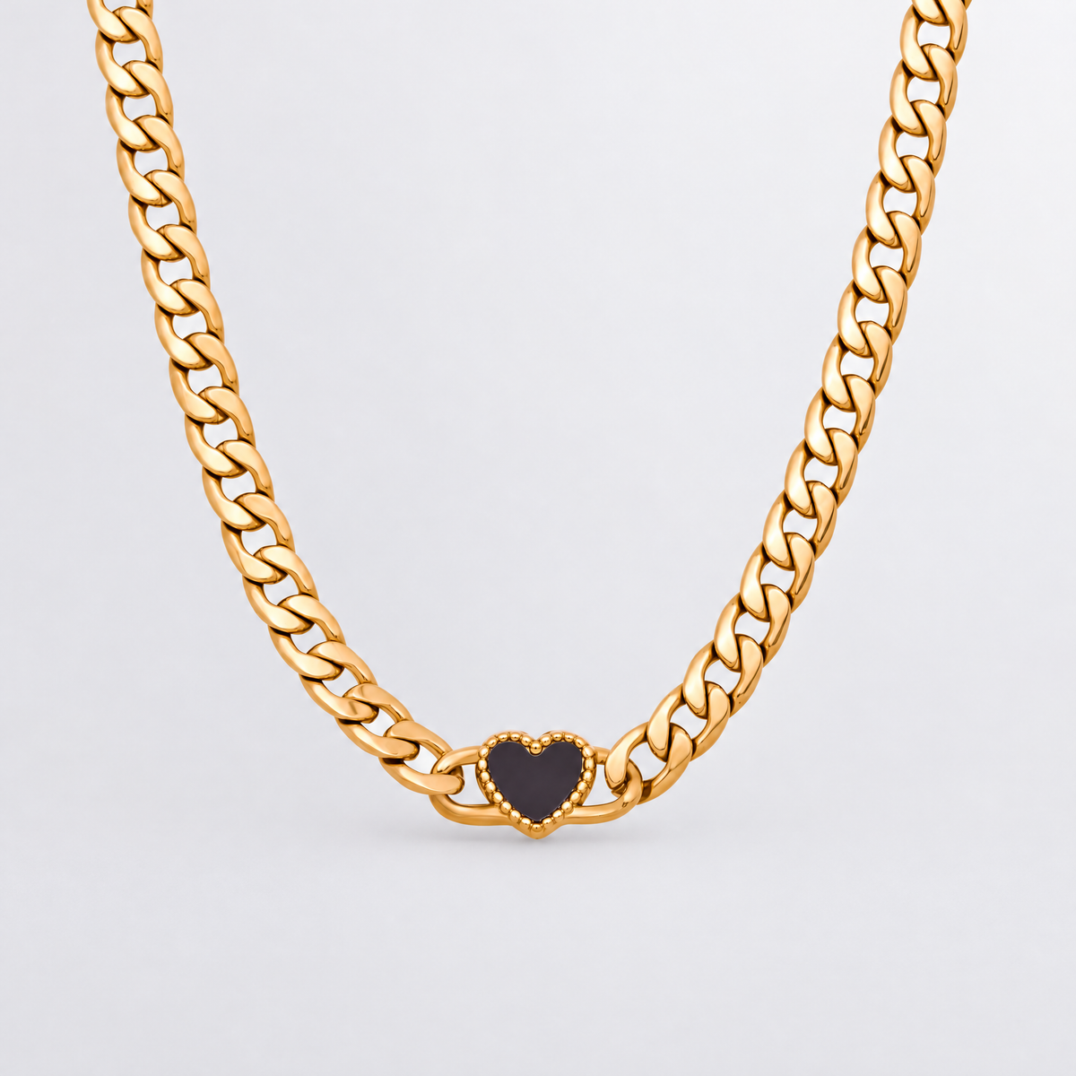 Ember Heart Curb Chain Necklace