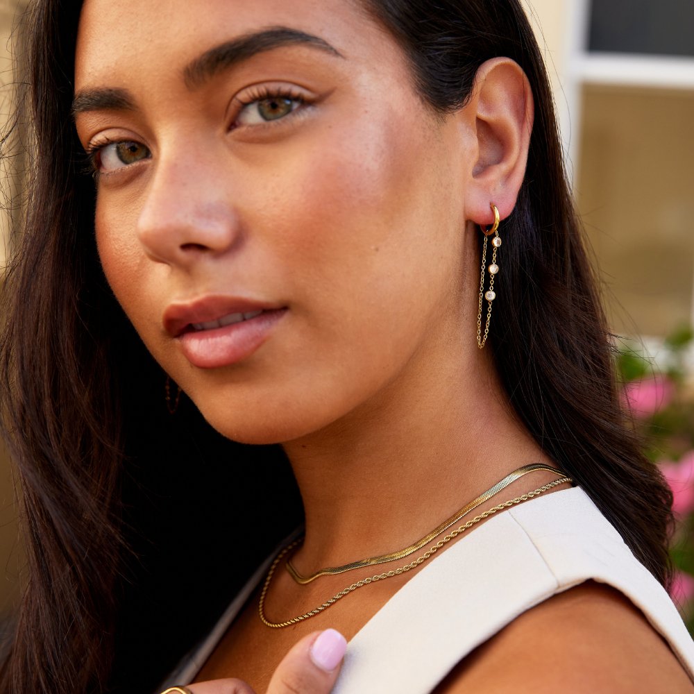 Seraphine Crystal Drop Hoop Earrings