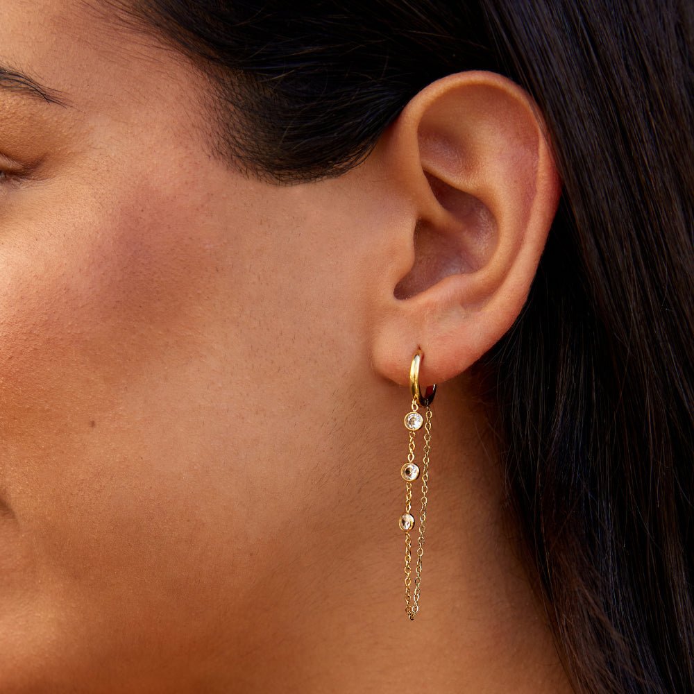 Seraphine Crystal Drop Hoop Earrings