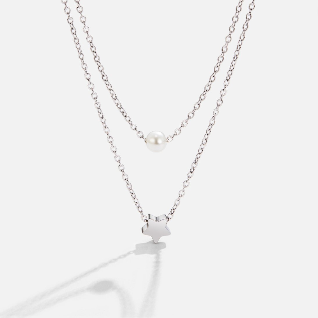 Noa Layered Silver Necklace