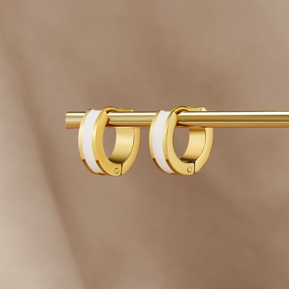Matilda White Hoop Earrings
