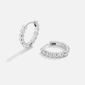 Alba Silver Bead Hoop Earrings