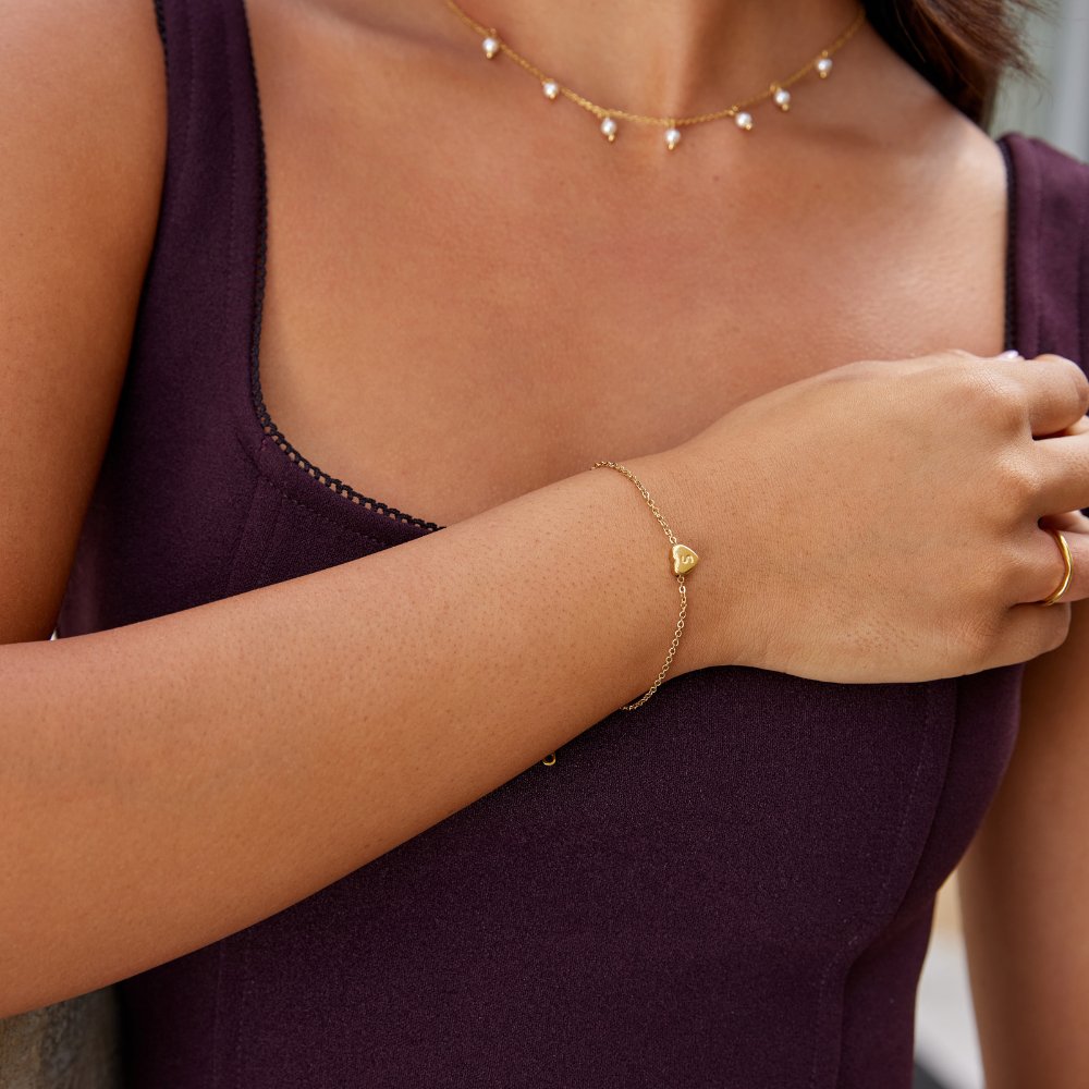 Lettered Heart Bracelet
