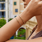 La Mirelle 18K Gold Cube Bracelet