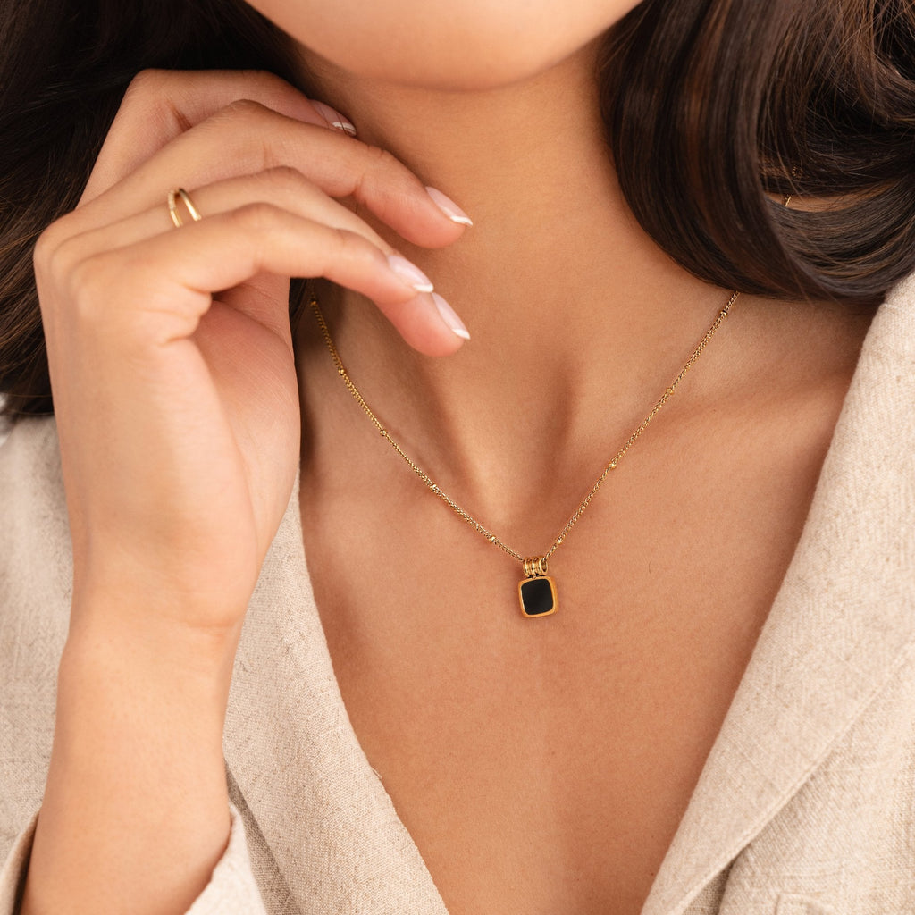 Sylvia Black Pendant Necklace