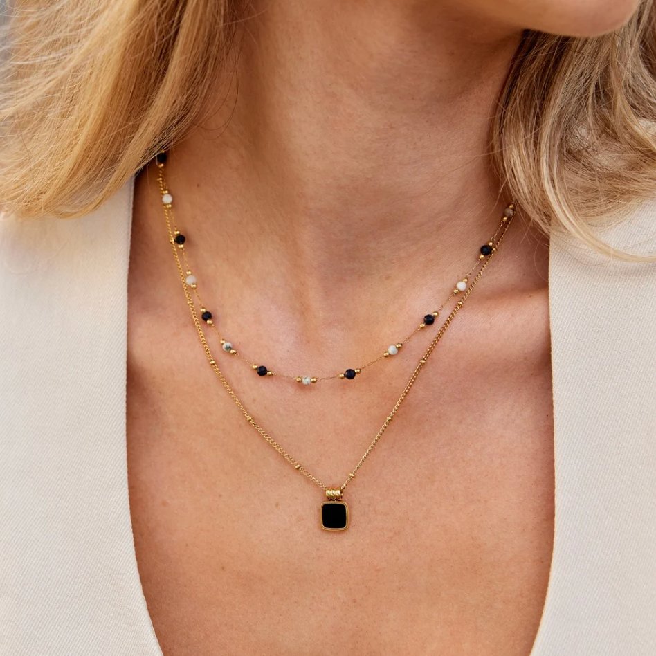 Sylvia Black Pendant Necklace
