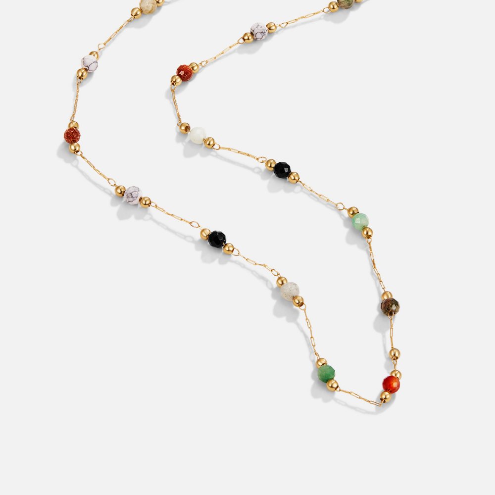 Elysia Beaded Stone Necklace