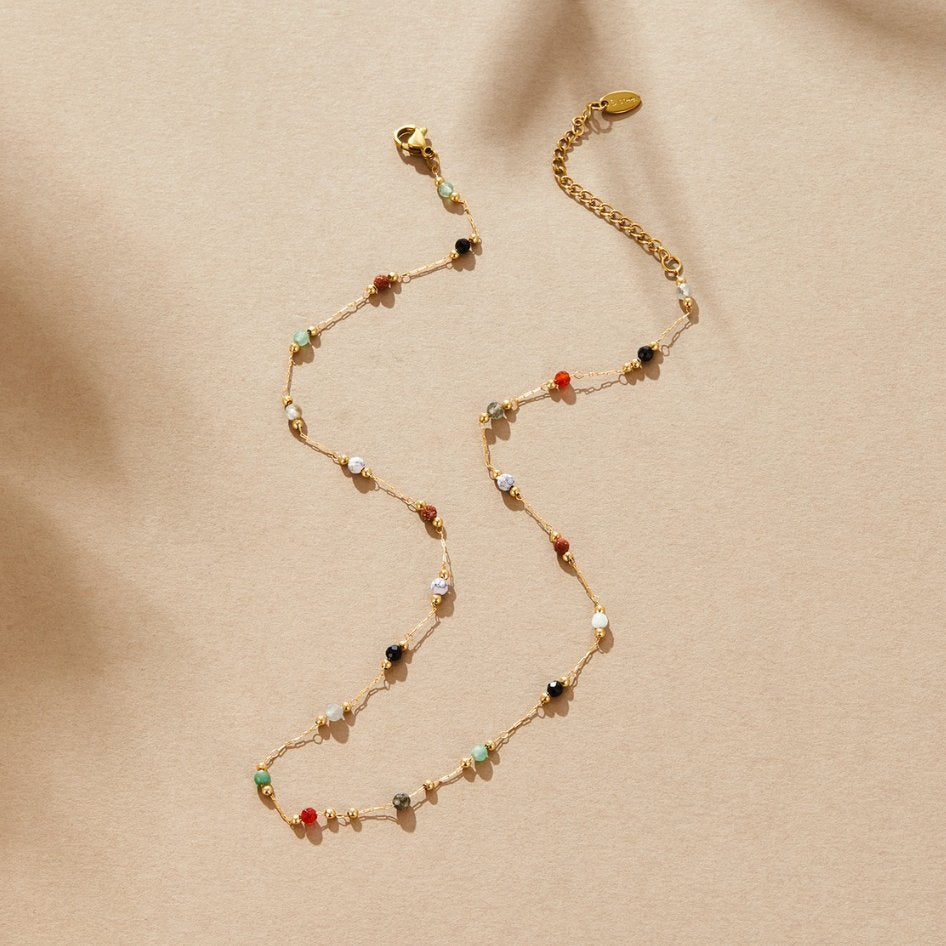 Elysia Beaded Stone Necklace
