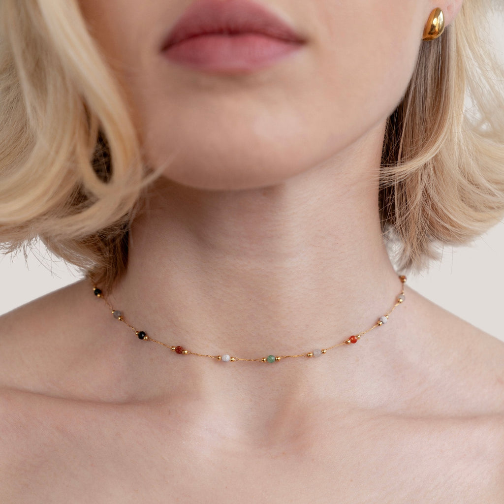 Elysia Beaded Stone Necklace