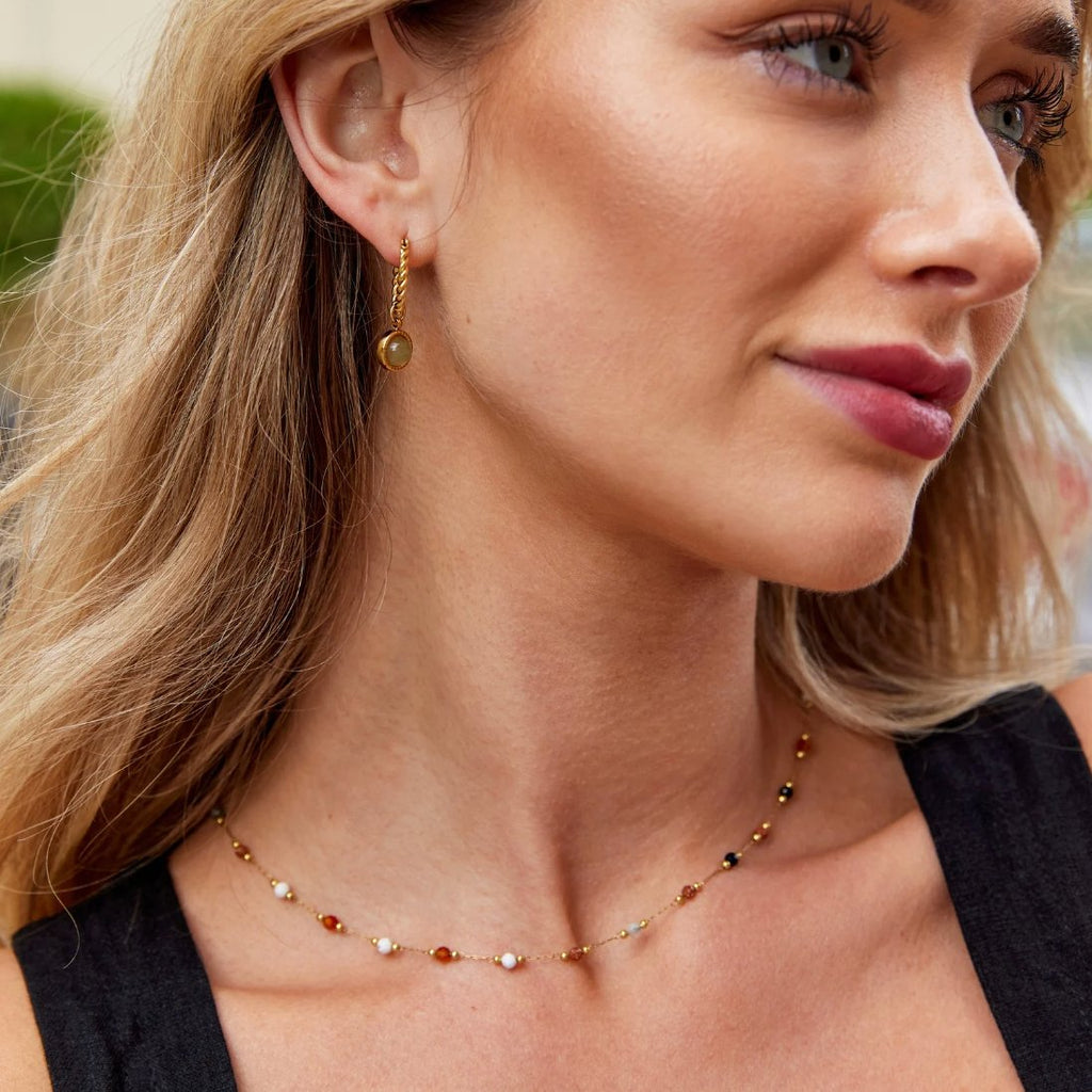 Elysia Beaded Stone Necklace