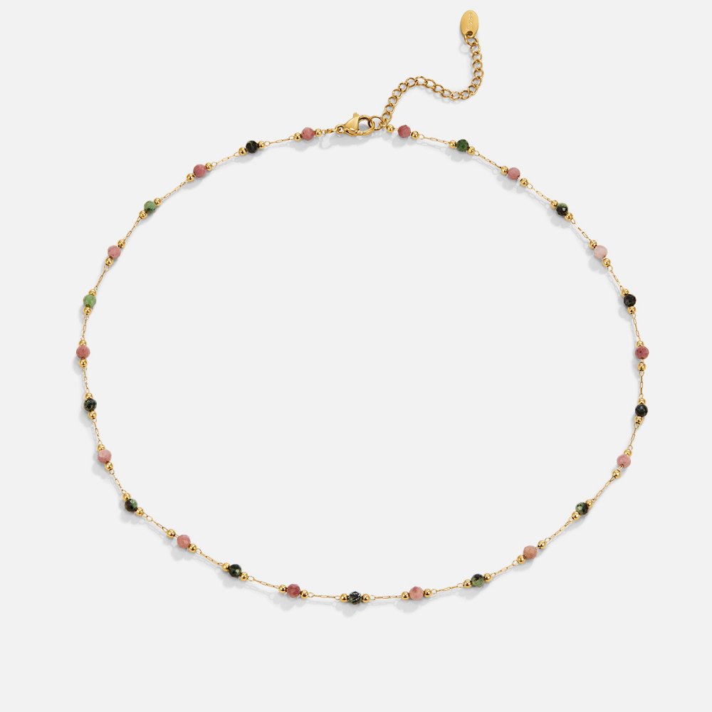 Yvette Beaded Stone Necklace