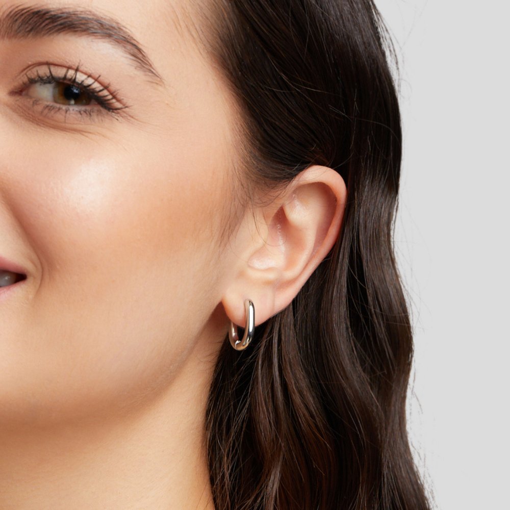 Iris Silver Hoop Earrings