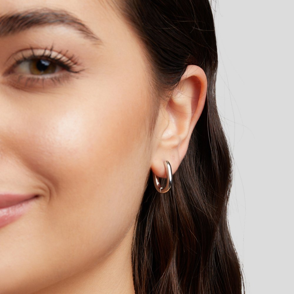 Iris Silver Hoop Earrings