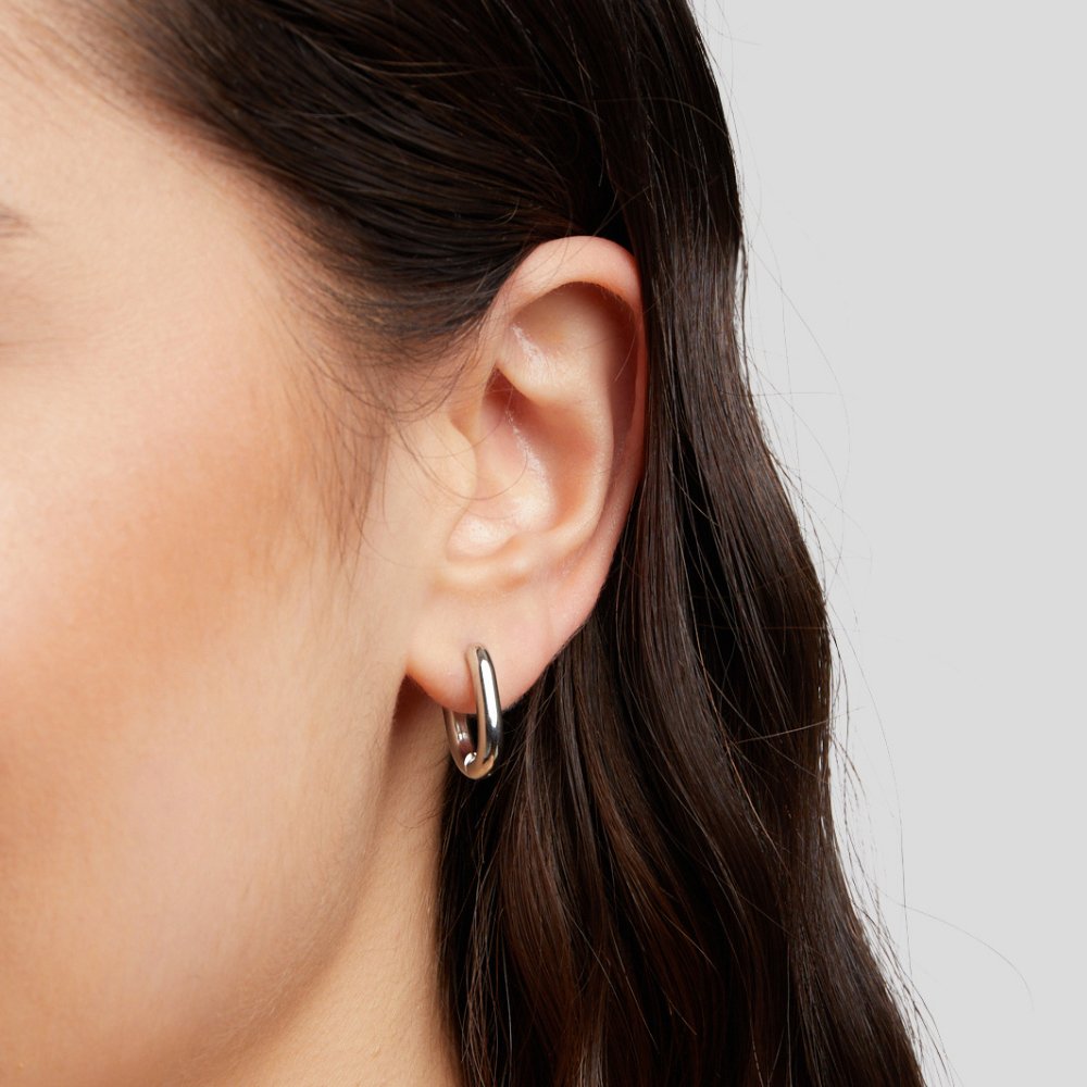 Iris Silver Hoop Earrings