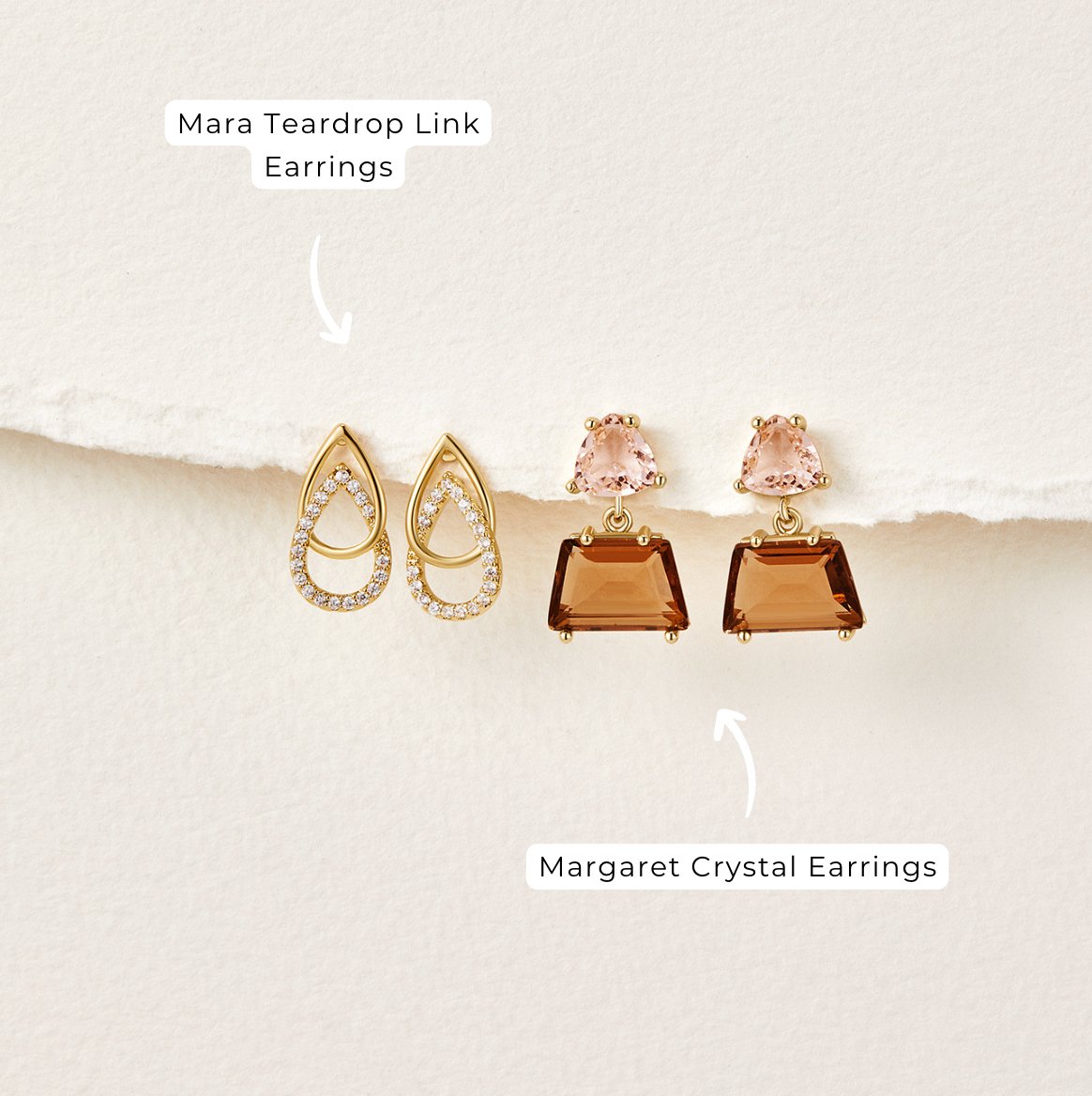 Sia Teardrop Link Earrings