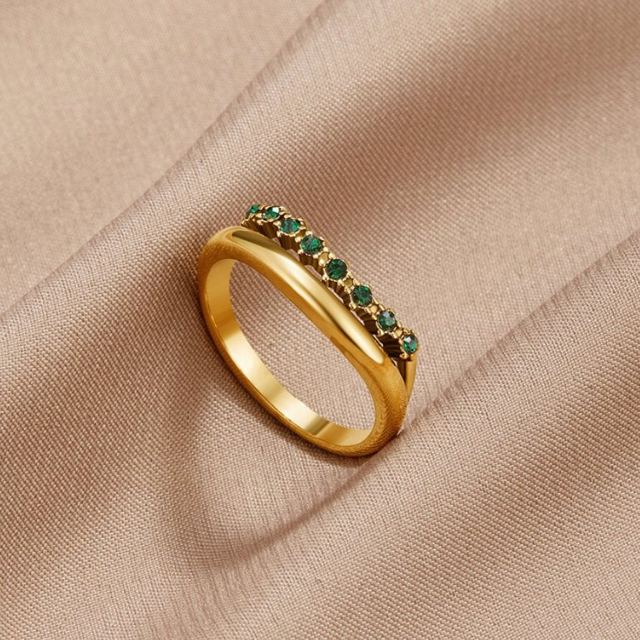 Adeline Emerald Layered Ring