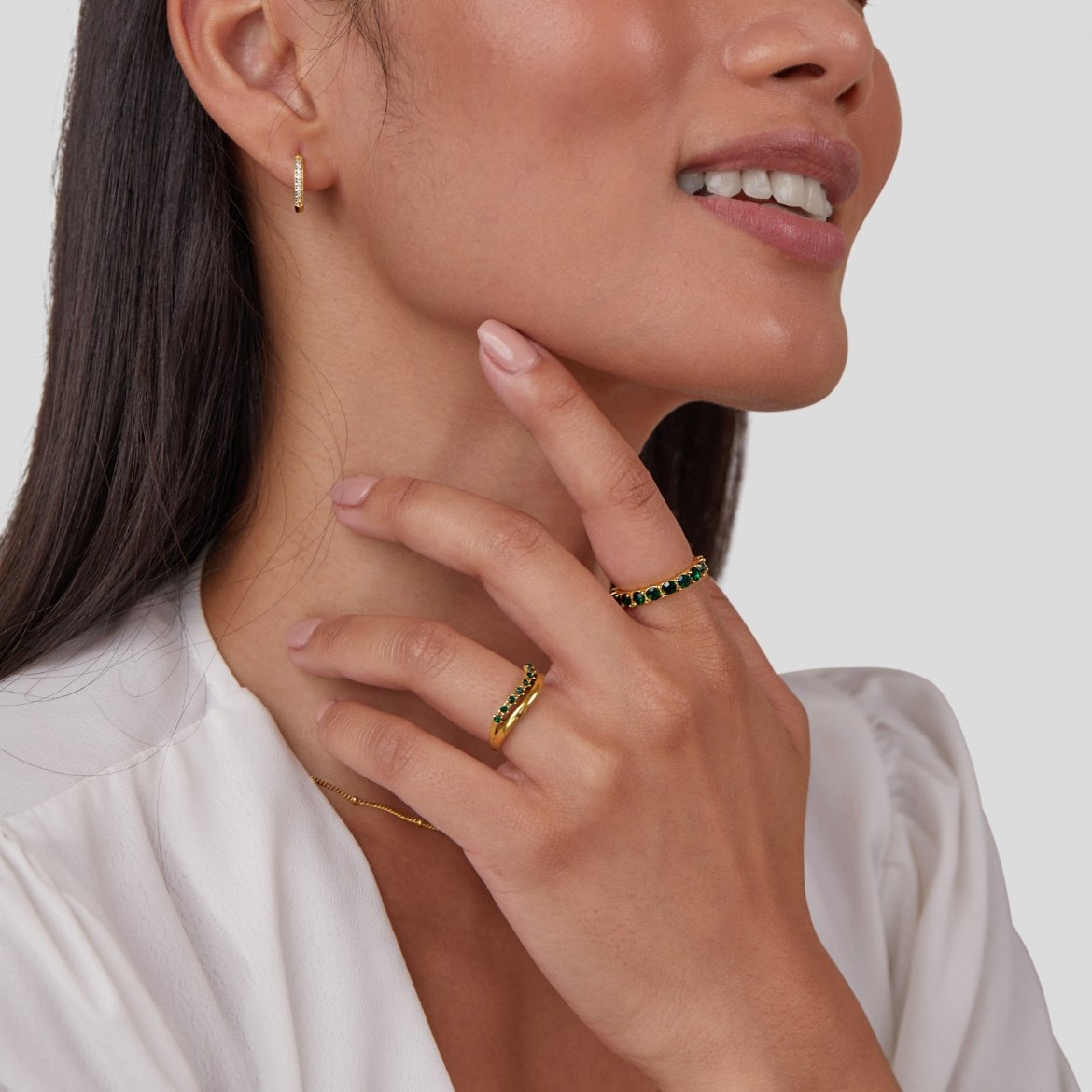 Adeline Emerald Layered Ring