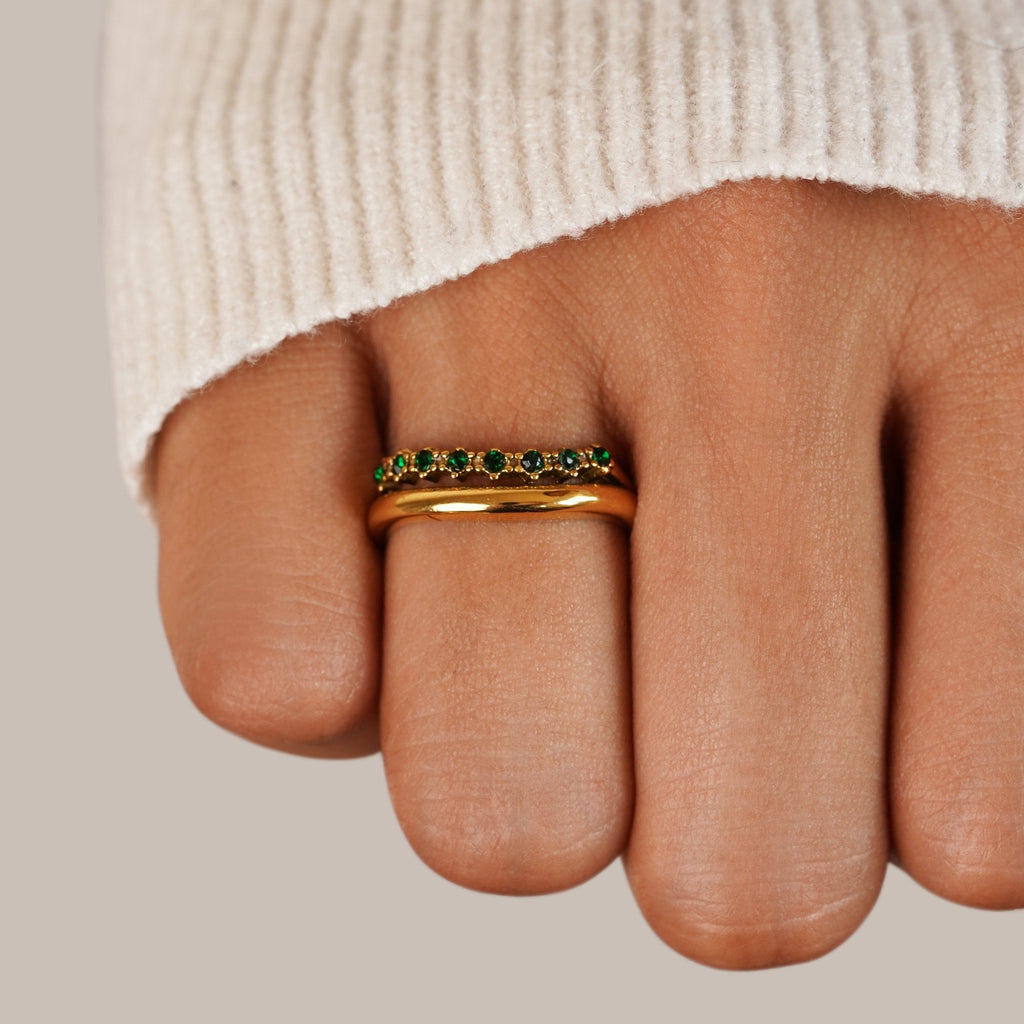 Adeline Emerald Layered Ring