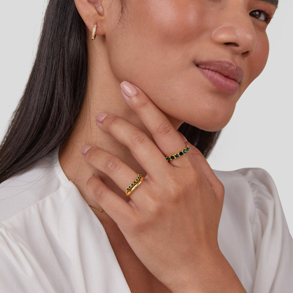 Adeline Emerald Layered Ring