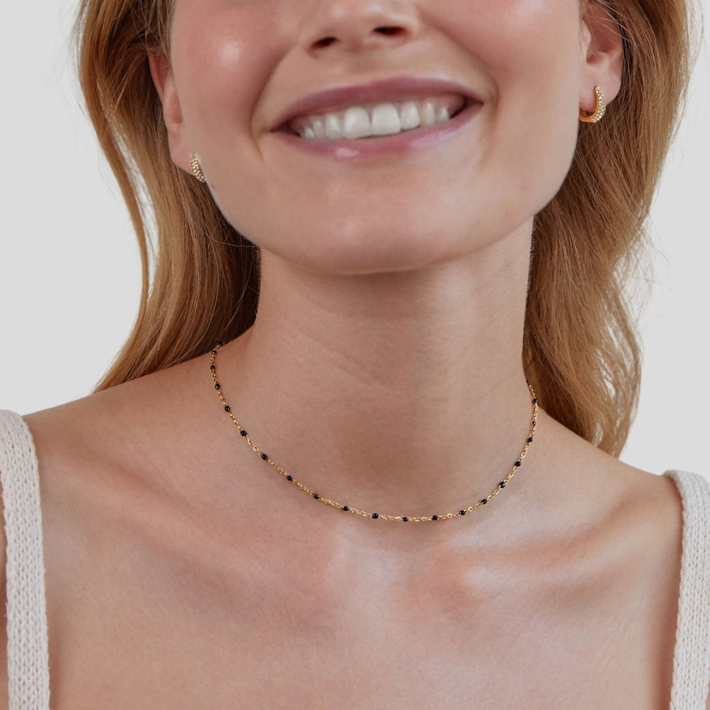 Black Beaded Necklace
