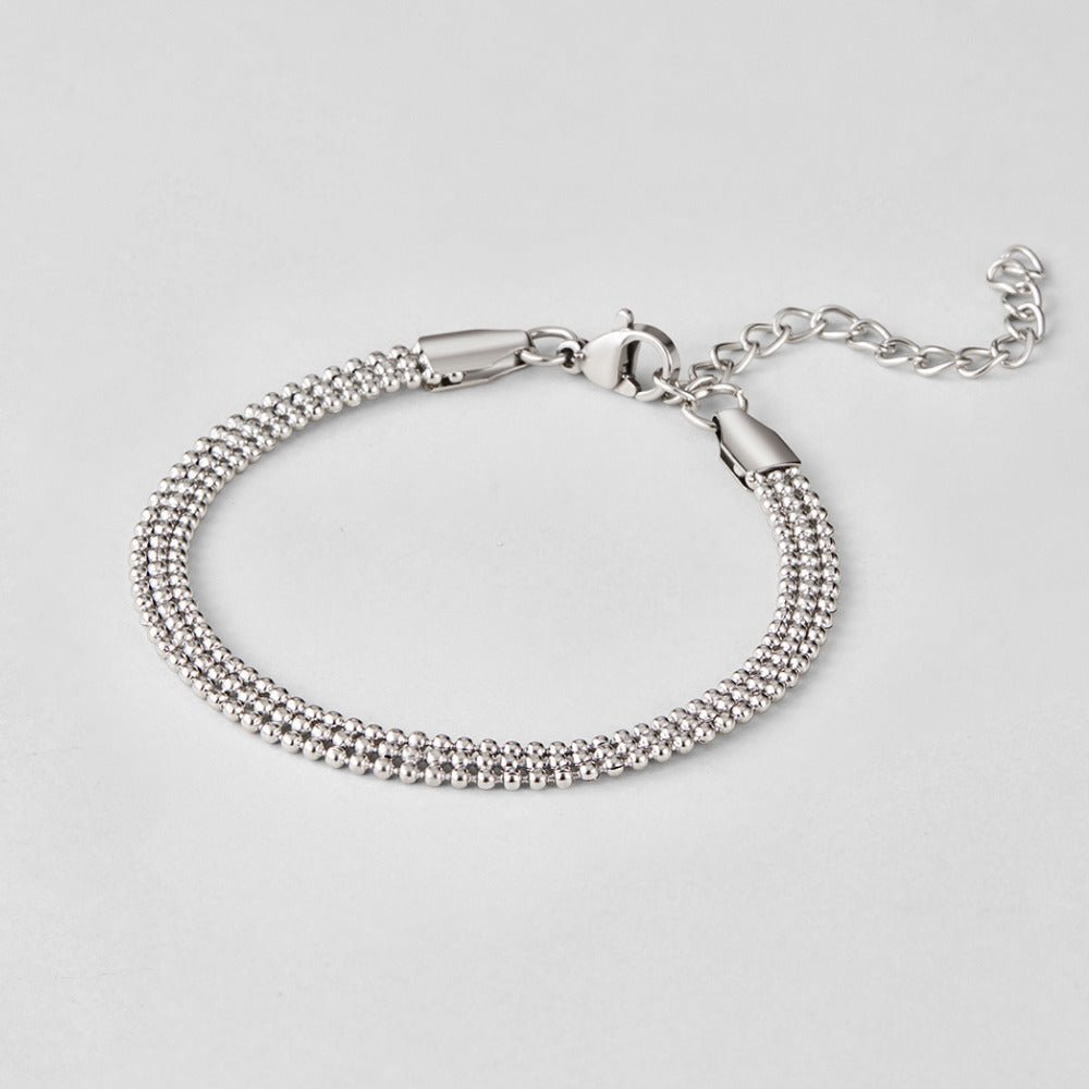 Silver Beaded Chain Bracelet