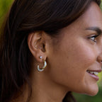 Pearl Twisting Hoop Earrings