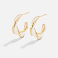 Pearl Twisting Hoop Earrings