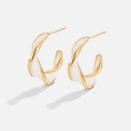 Pearl Twisting Hoop Earrings