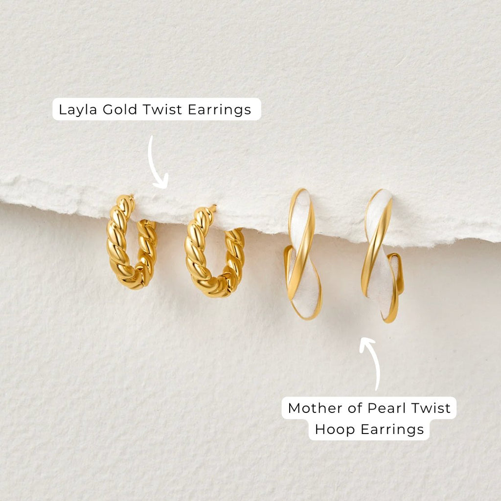 Pearl Twisting Hoop Earrings