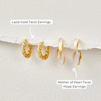 Pearl Twisting Hoop Earrings