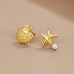Madeleine Shell & Starfish Gold Earrings