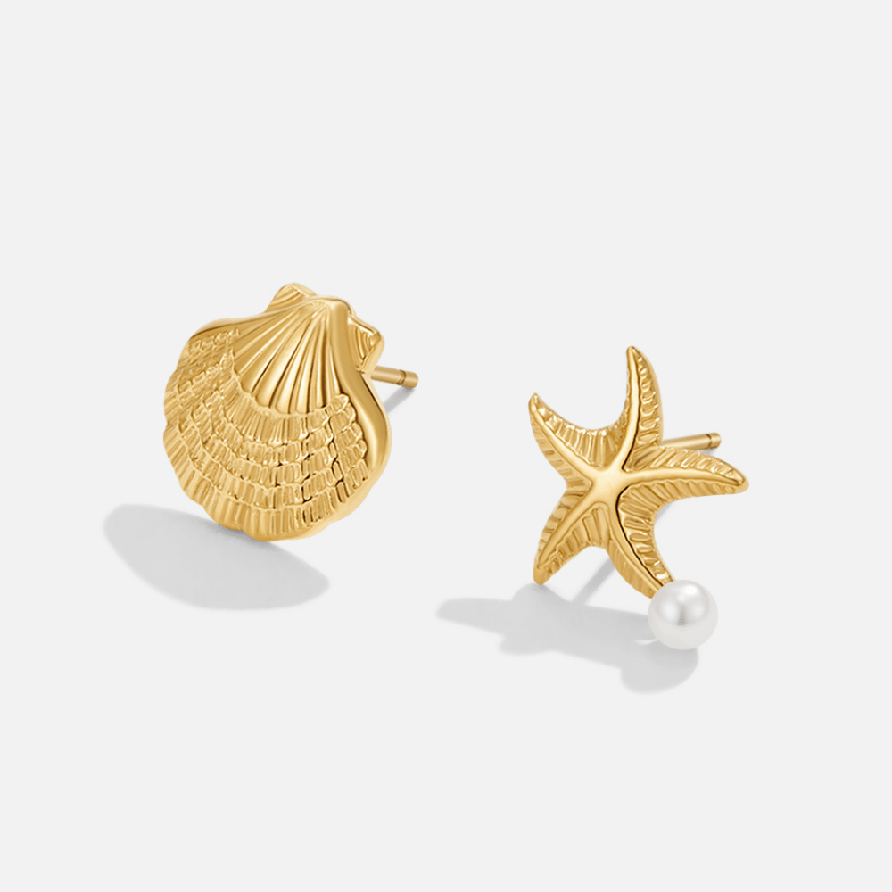 Madeleine Shell & Starfish Gold Earrings