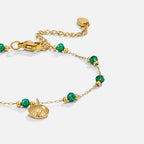 Gold Shell & Green Bead Bracelet