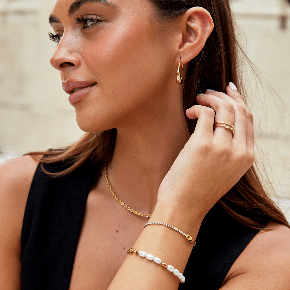 White Sky Gold Bracelet