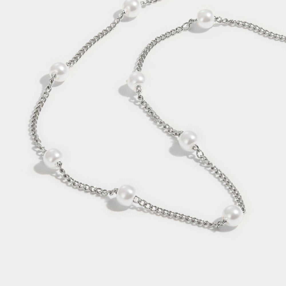 Zora Pearl Silver Necklace